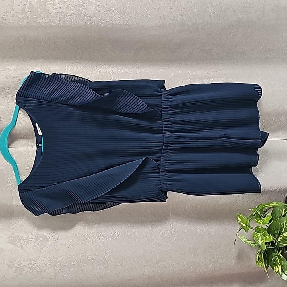 Club Monaco Navy Pleated Romper, Size 2 - Picture 3 of 6